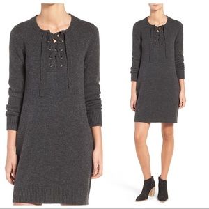 MADEWELL Merino Wool Lace up Sweater Dress
